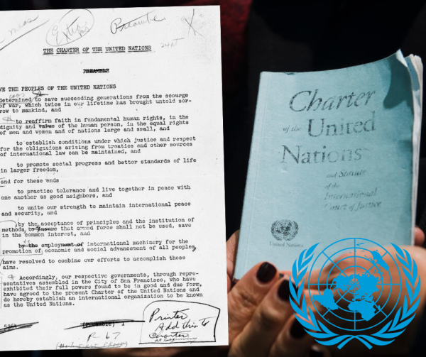 UN Charta Draft and final document (UN Photo) UN Charta